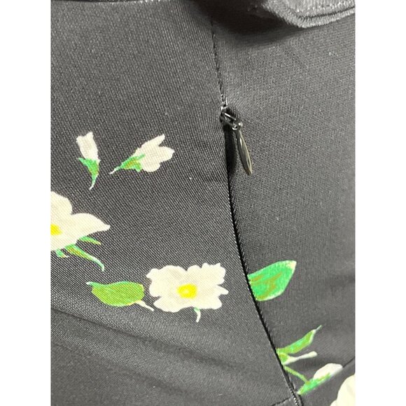 Banana Republic Dress A-line Midi Black Floral Jersey Feminine Comfy Womens XS - Picture 4 of 8